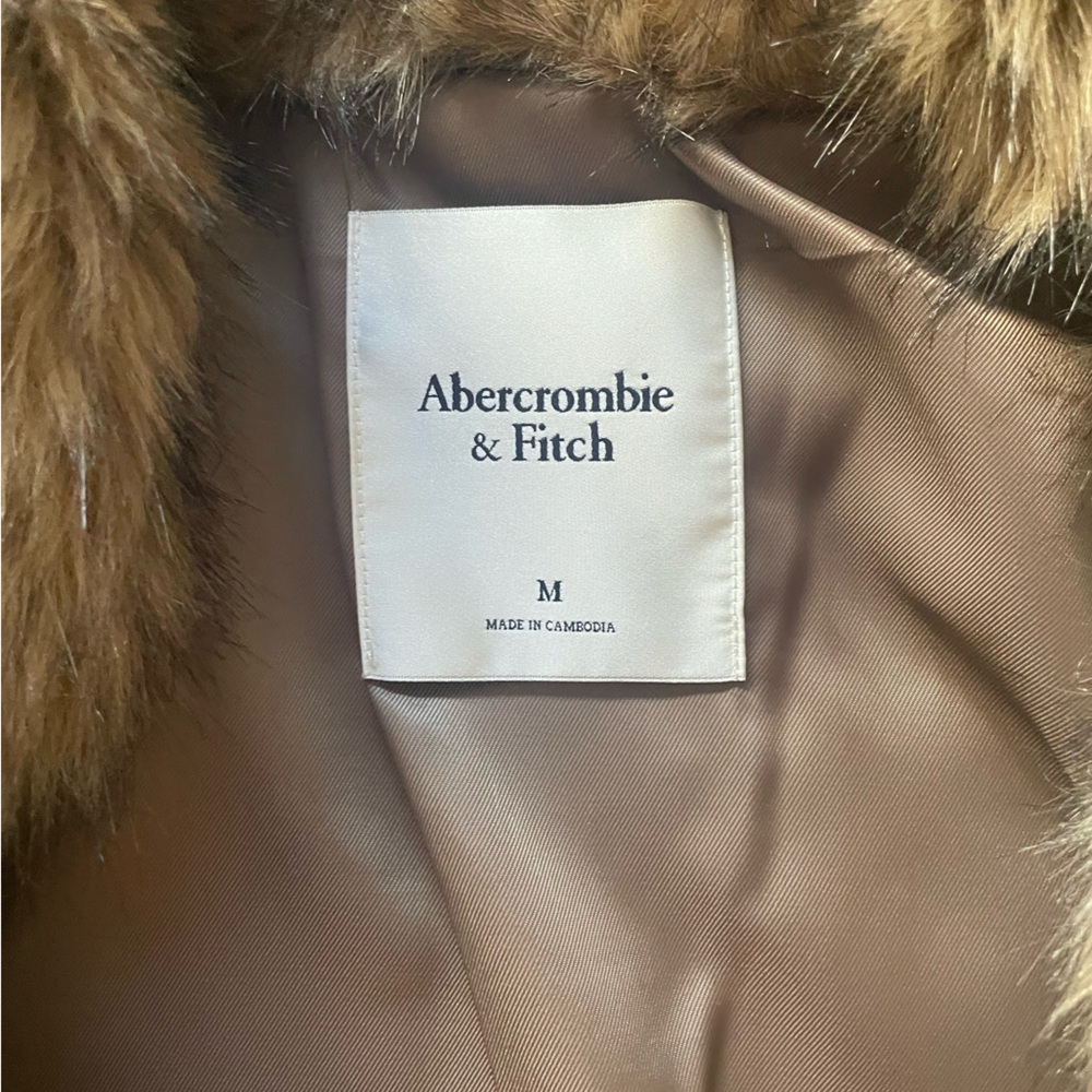 Abercrombie Faux Fur Coat in Brown - Picture 3 of 3